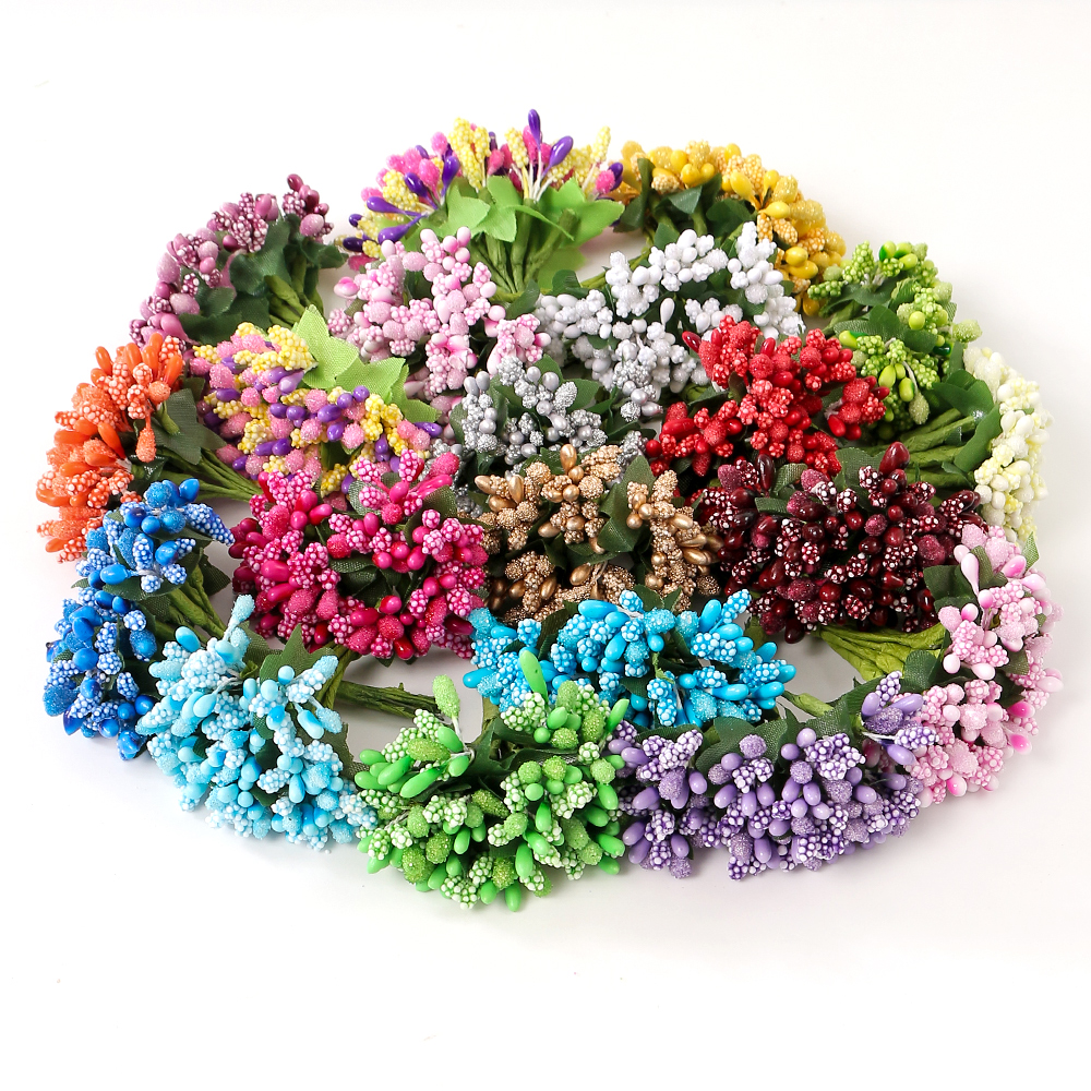 Christmas Wreath Fake - 12Pcs/Lot Artificial Flower Berry Stamen Handmade