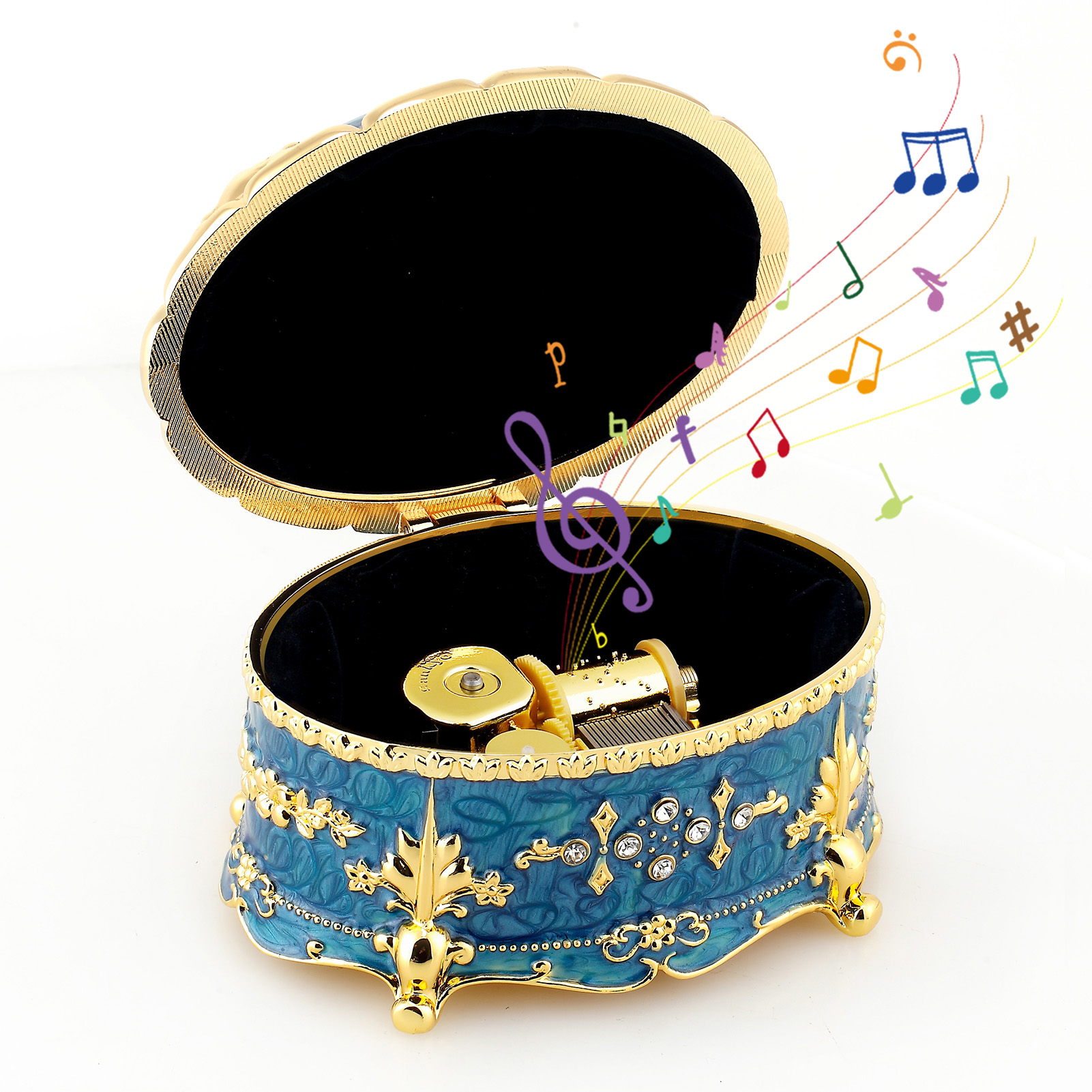 Snow Globe Musical - SOFTALK Oval Emboss Alloy Metal Music