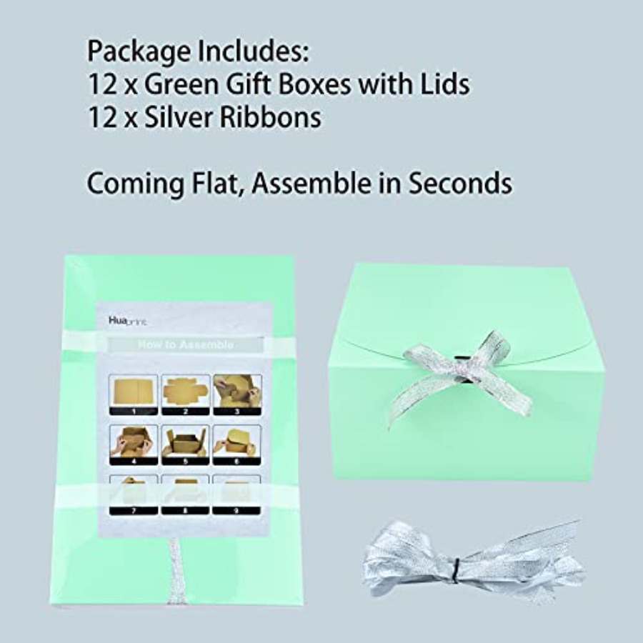 12 Sets Turquoise Green Gift B - Gift Box Wrap Set ulasan dan harga