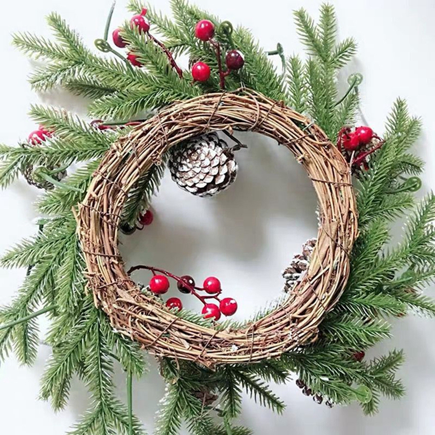 Artificial Rattan Frame Home R - Christmas Wreath Fake ulasan dan harga