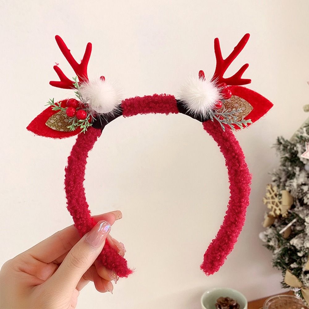Cute Christmas Decoration Chri - Reindeer Antlers Headband ulasan dan harga