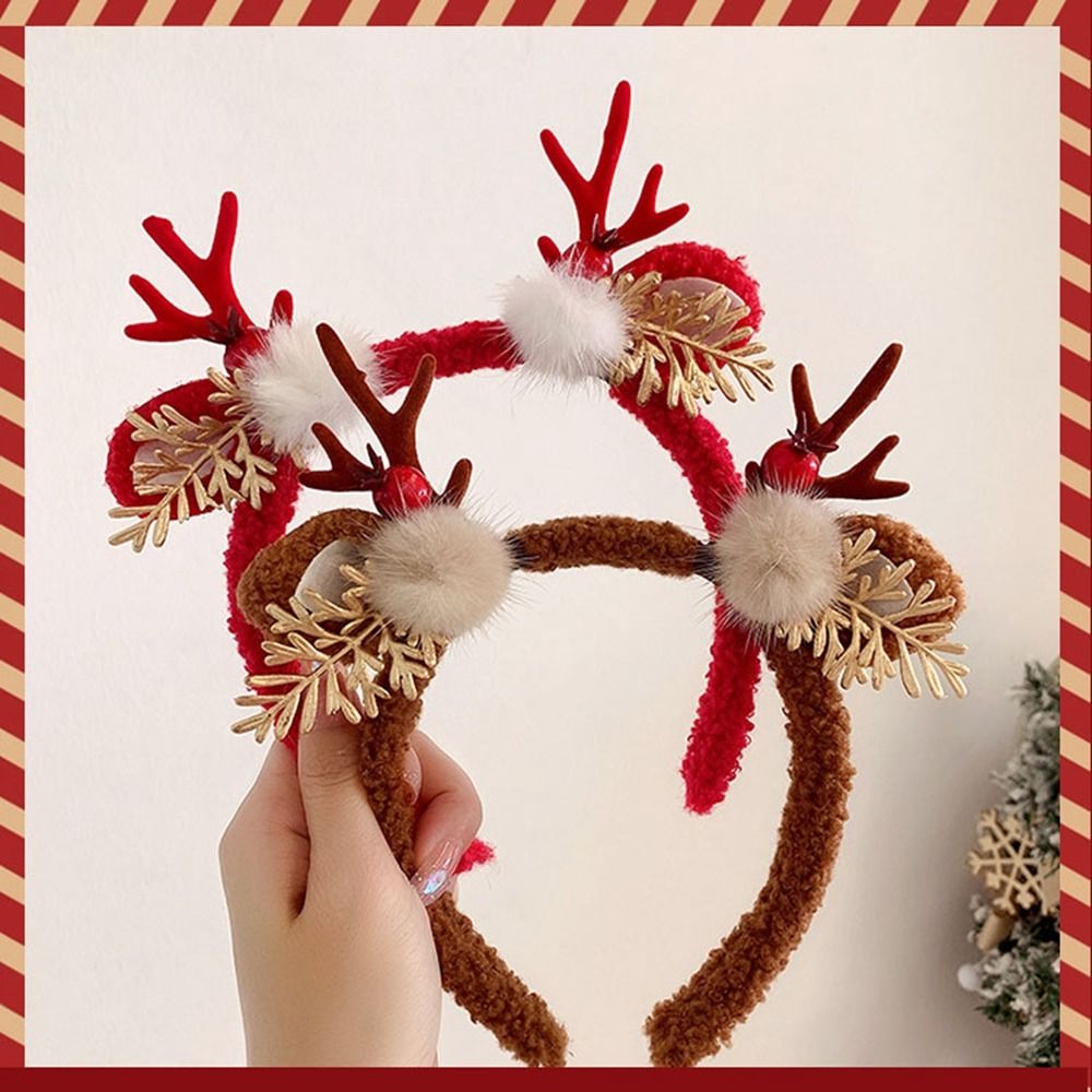 Cute Christmas Decoration Chri - Reindeer Antlers Headband ulasan dan harga