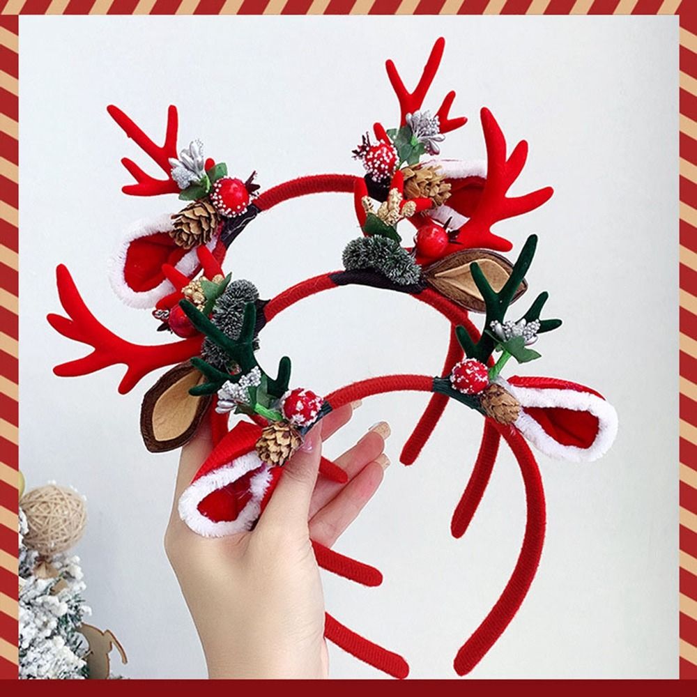 Cute Christmas Decoration Chri - Reindeer Antlers Headband ulasan dan harga