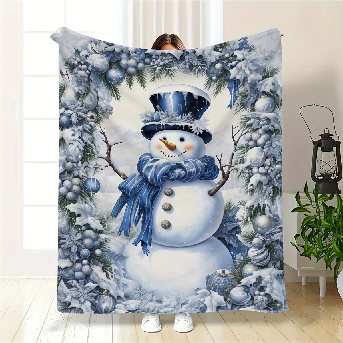Modern Christmas Snowman Flann - Christmas Throw Blanket ulasan dan harga