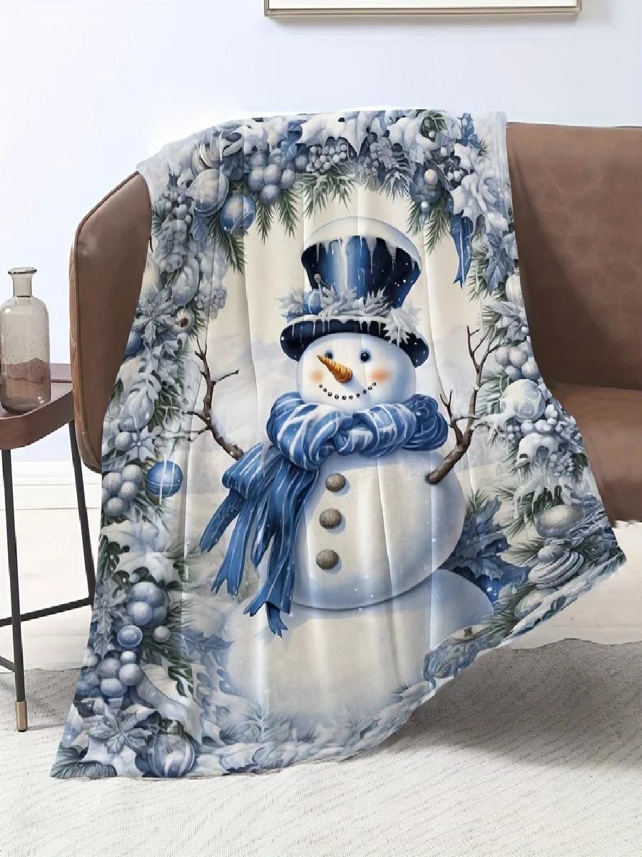 Modern Christmas Snowman Flann - Christmas Throw Blanket ulasan dan harga