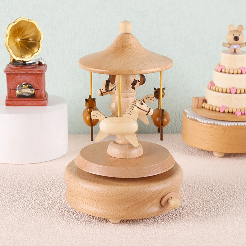 Wooden Carousel Music Box Orna - Snow Globe Musical ulasan dan harga