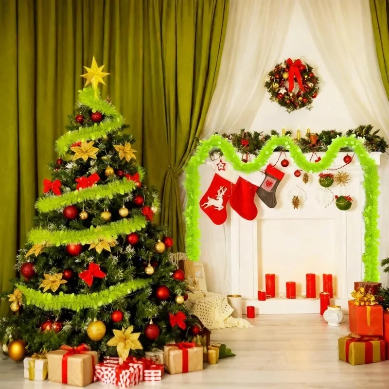 2M Length Christmas Tinsel Gar - Tinsel Garland Decoration ulasan dan harga