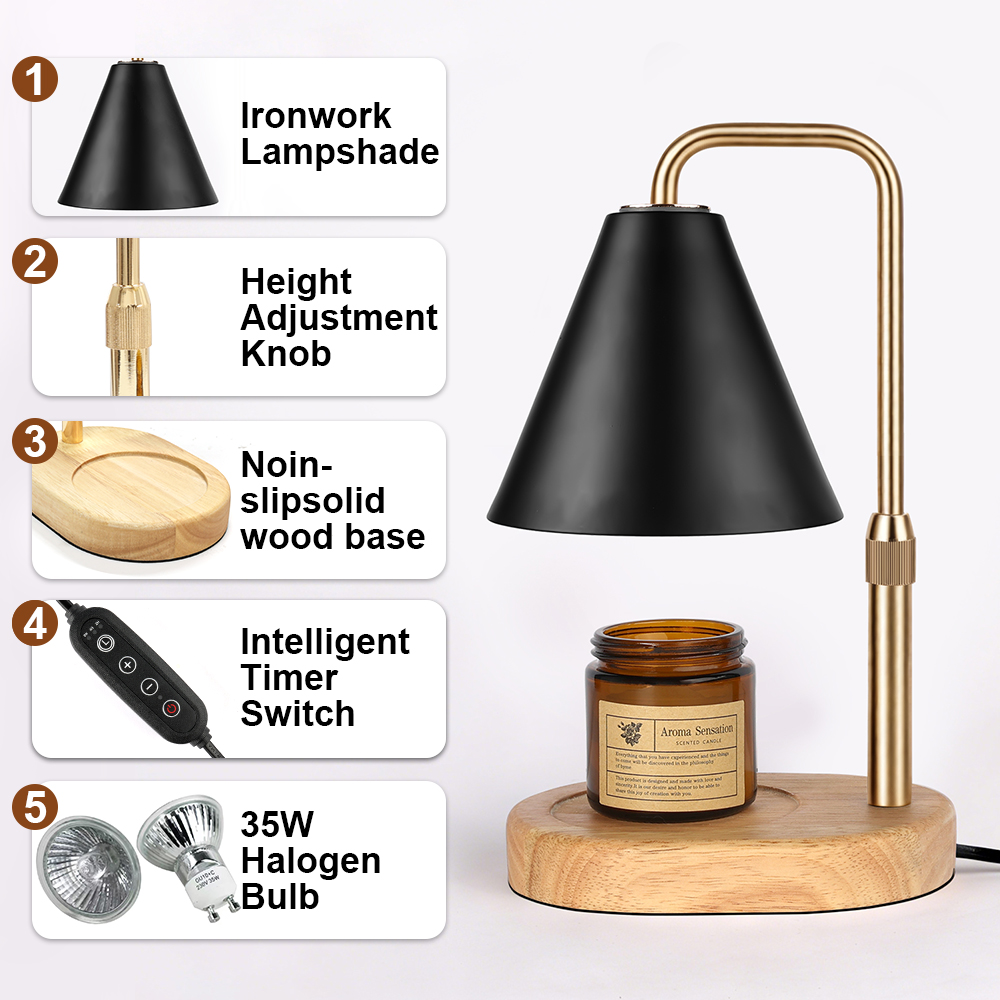 Black Candle Warmer Lamp with  - Holiday Candle Set ulasan dan harga