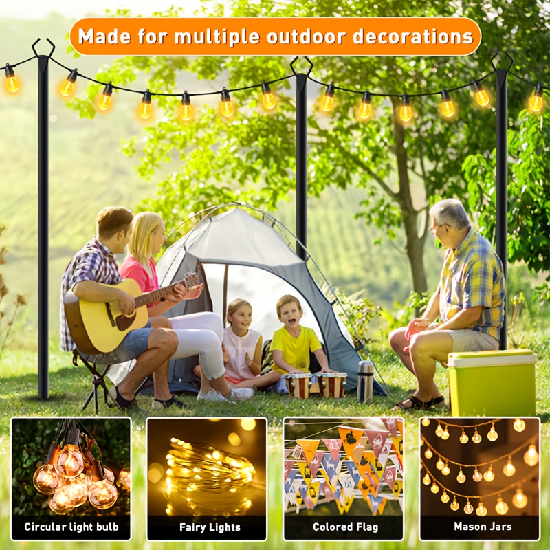 6pcs Metal Light Poles, 8.9ft  - Christmas Lights Outdoor ulasan dan harga