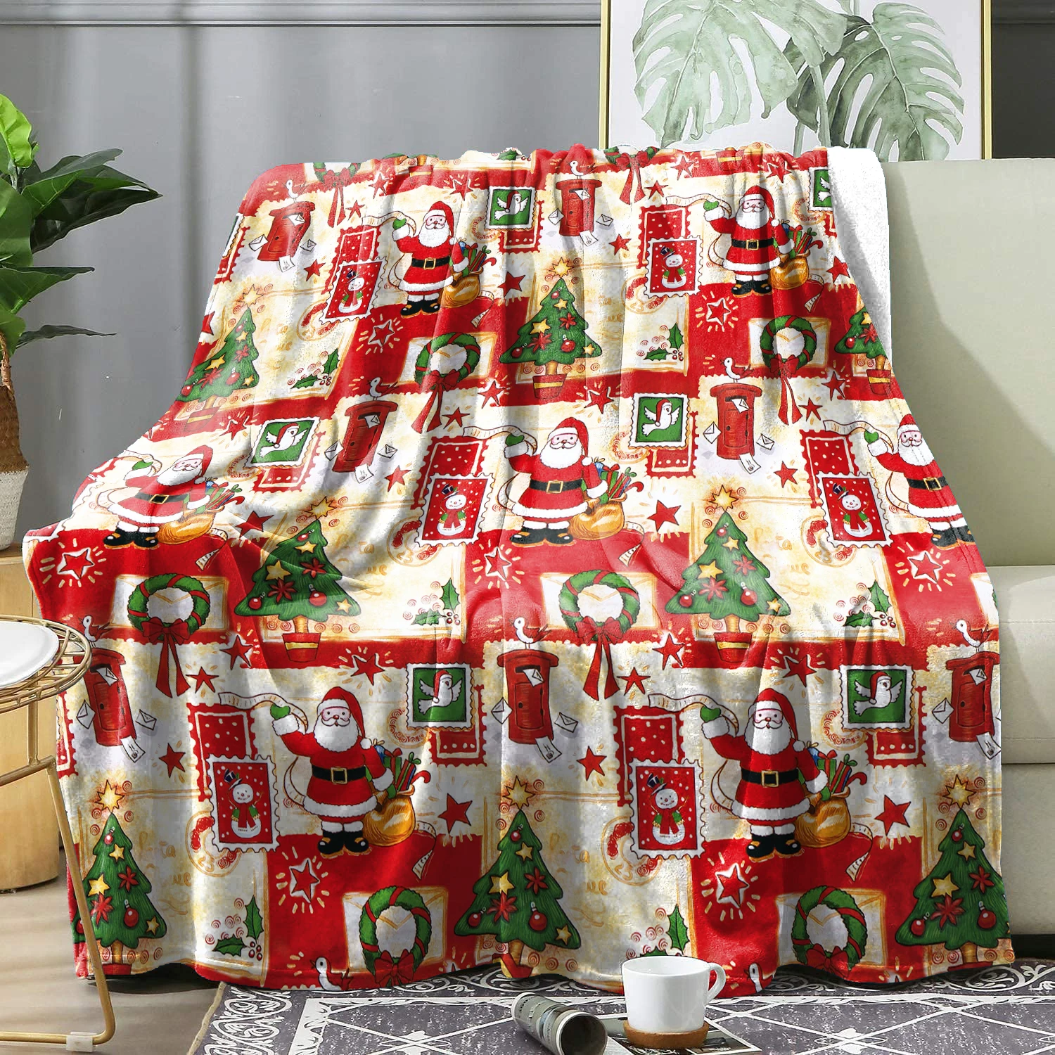 Cozy Flannel Winter Blanket Re - Christmas Throw Blanket ulasan dan harga