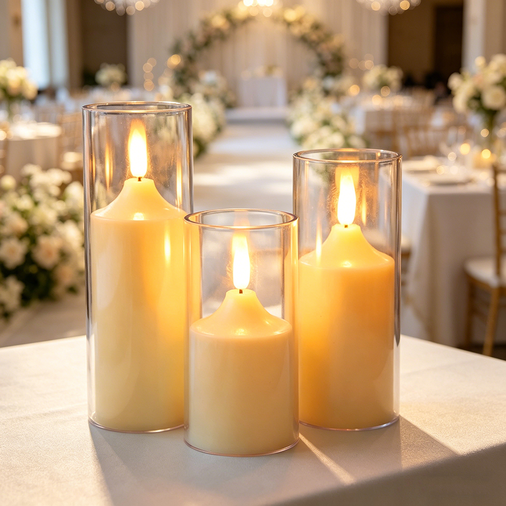 3pcs/ set LED Flameless Flicke - Holiday Candle Set ulasan dan harga