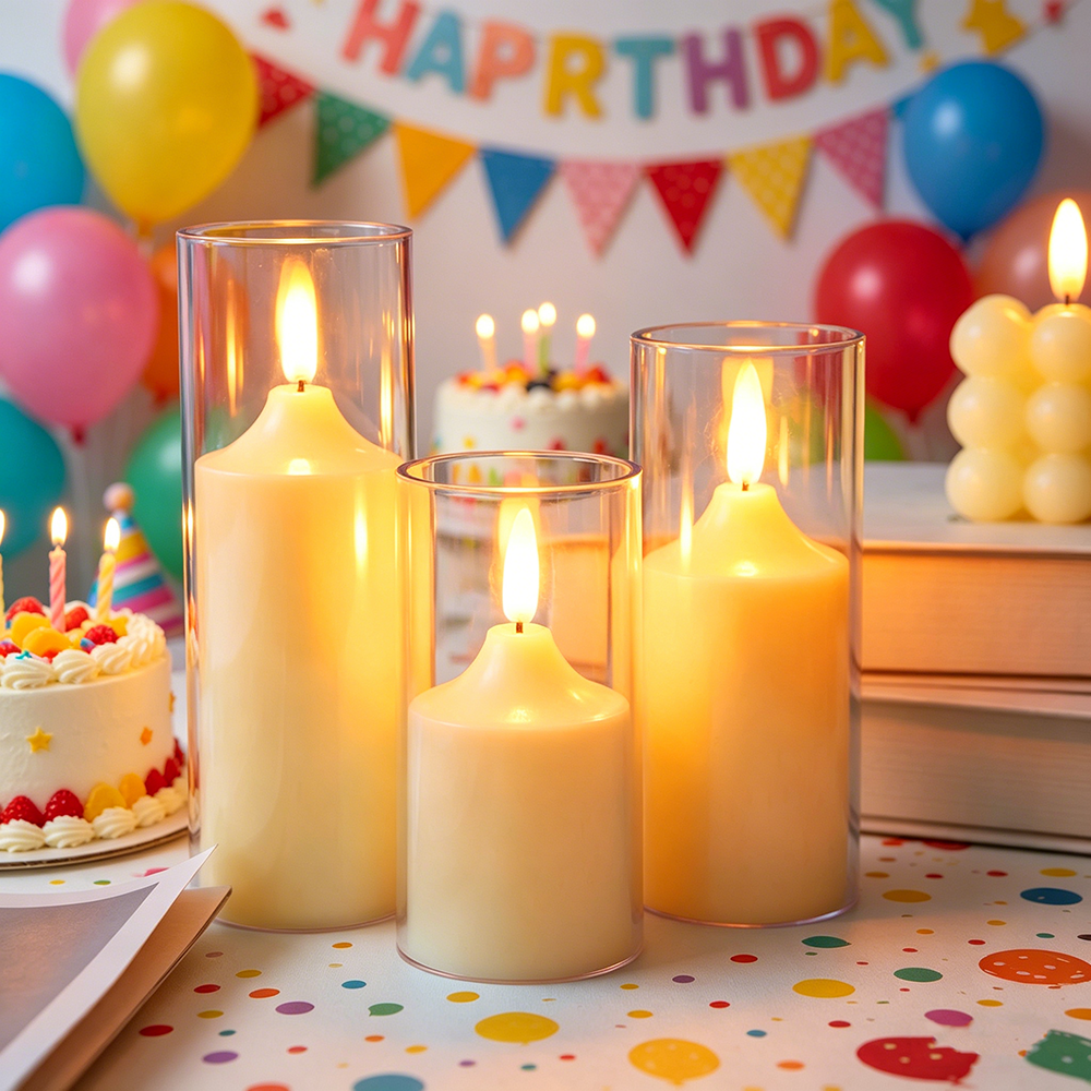 3pcs/ set LED Flameless Flicke - Holiday Candle Set ulasan dan harga