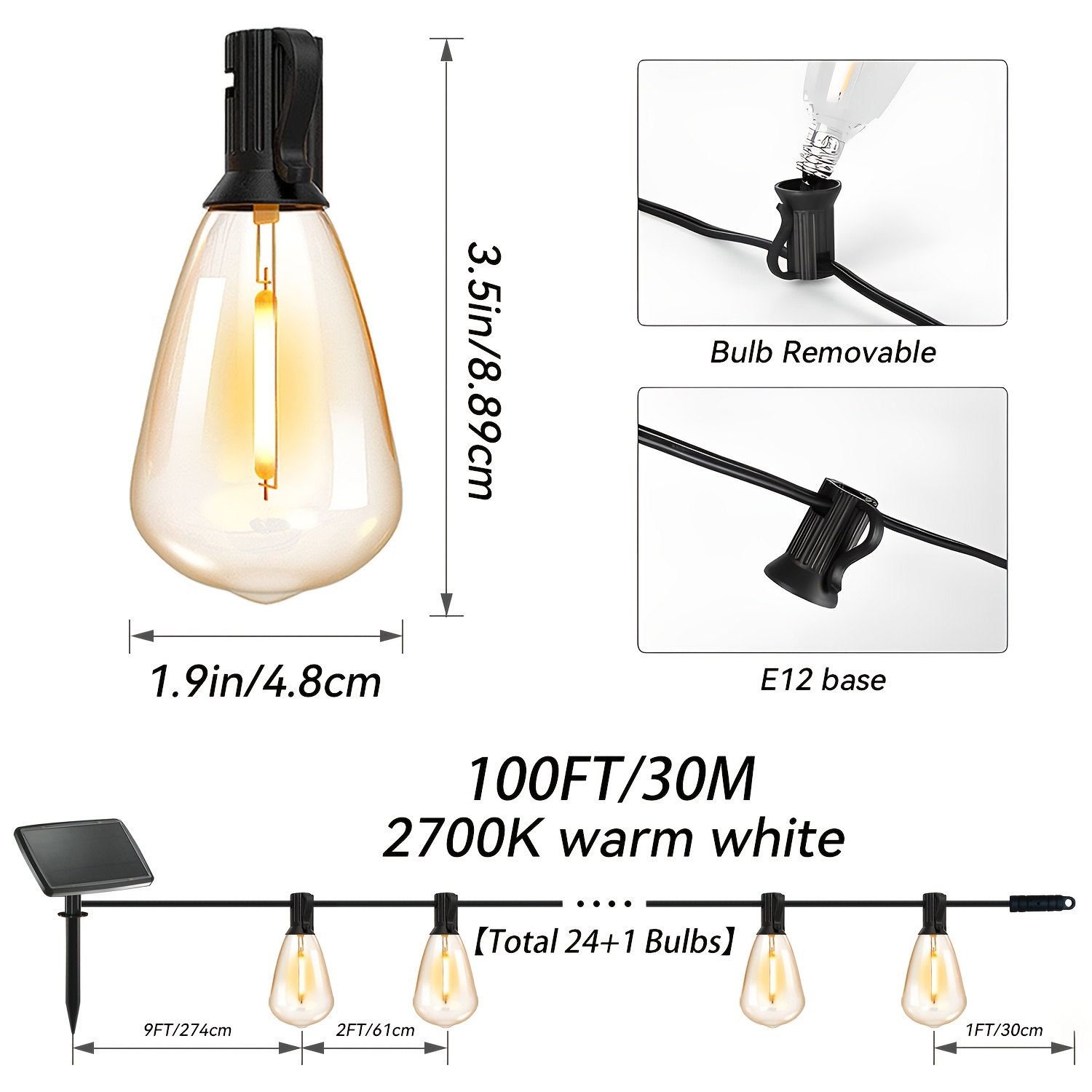 Solar Lights Outdoor, 100ft Pa - Christmas Lights Outdoor ulasan dan harga