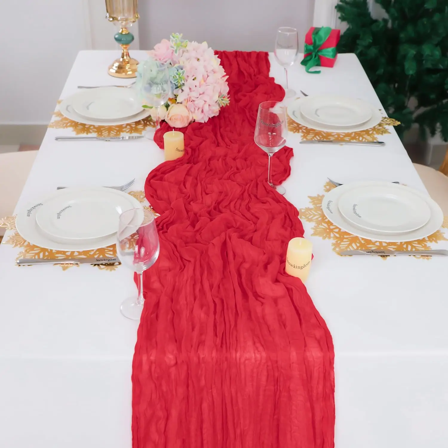 Valentine Red Long Table Runne - Christmas Table Runner ulasan dan harga
