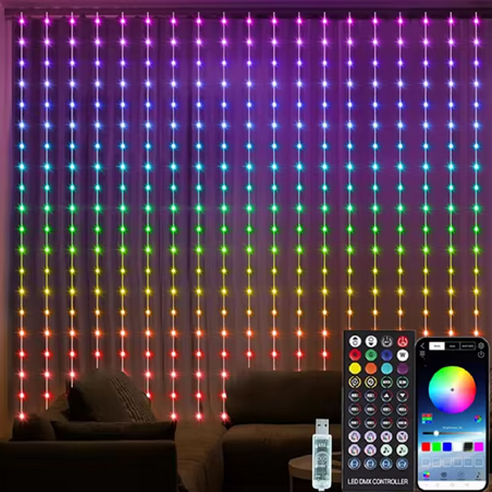 3M RGB Smart LED Curtain Light - Led Fairy String Lights ulasan dan harga
