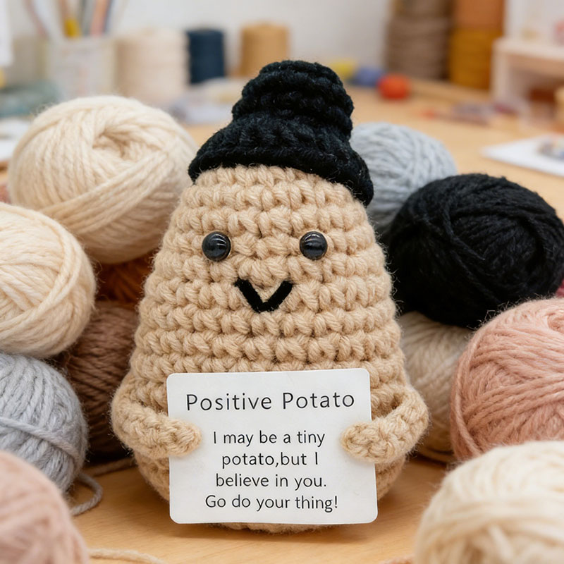 Cute Positive Potato Crochet D - Santa Hat Plush ulasan dan harga
