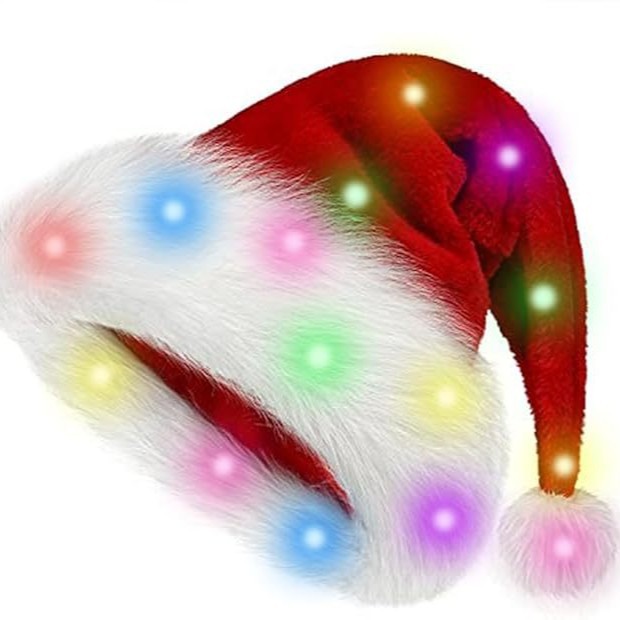 Christmas hat LED light plush  - Santa Hat Plush ulasan dan harga